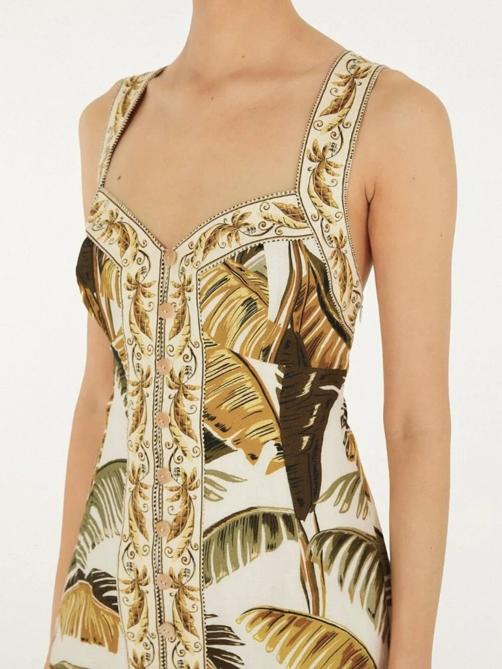 FARM RIO ORIGINAL from ANTHROPOLOGIE 100% Linen Trancoso Mini Dress SMALL NWT